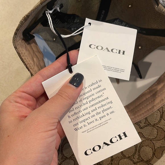 New COACH Signature Jacquard Baseball Hat Khaki Brown sale Authentic hat - Picture 12 of 14